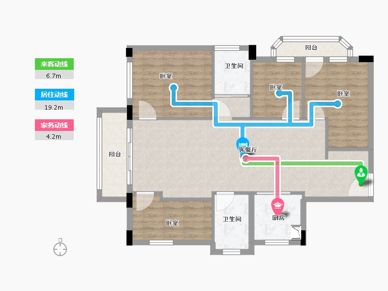 广东省-广州市-实地•紫薇公馆-95.00-户型库-动静线