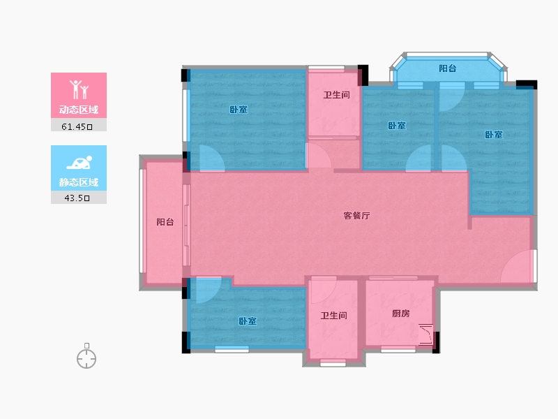 广东省-广州市-实地•紫薇公馆-95.00-户型库-动静分区