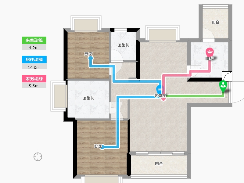 湖北省-黄石市-黄石恒大御景-78.01-户型库-动静线