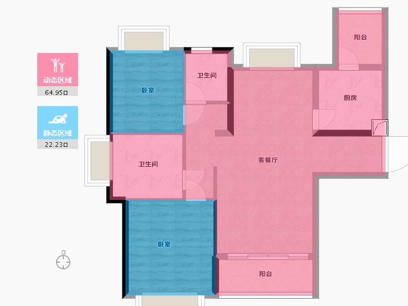 湖北省-黄石市-黄石恒大御景-78.01-户型库-动静分区