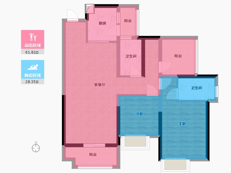 广东省-惠州市-佳兆业时代可园-79.00-户型库-动静分区