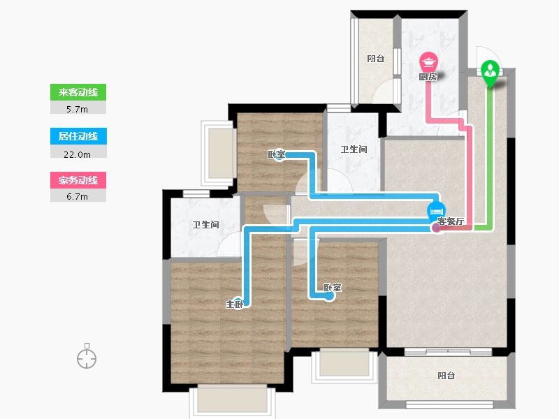 广东省-惠州市-惠阳恒大棕榈岛-83.65-户型库-动静线