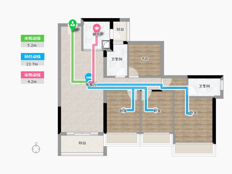 广东省-江门市-龙光龙湖双龙天著-84.42-户型库-动静线