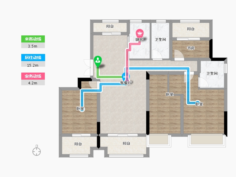 浙江省-宁波市-金色尚府-101.00-户型库-动静线