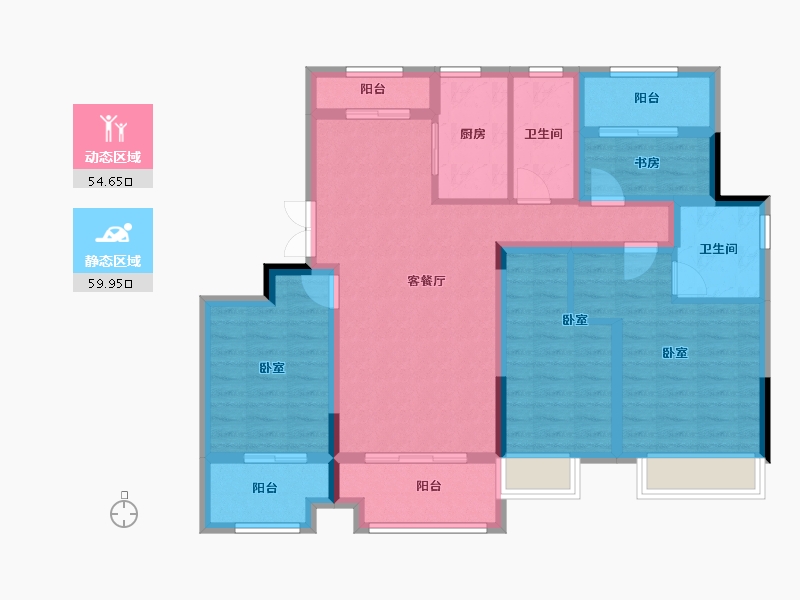 浙江省-宁波市-金色尚府-101.00-户型库-动静分区