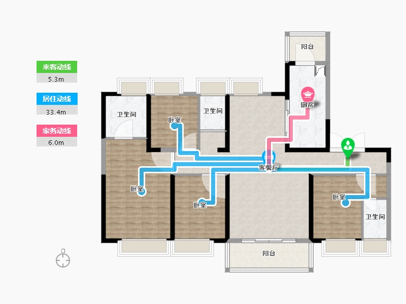 湖南省-长沙市-碧桂园·荟隽棠-144.15-户型库-动静线