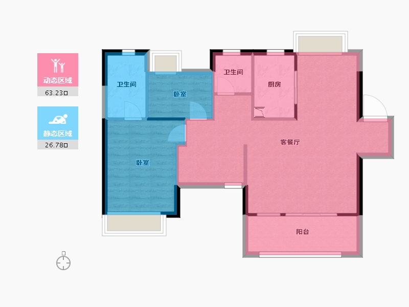 湖南省-常德市-中南·珑悦-81.78-户型库-动静分区