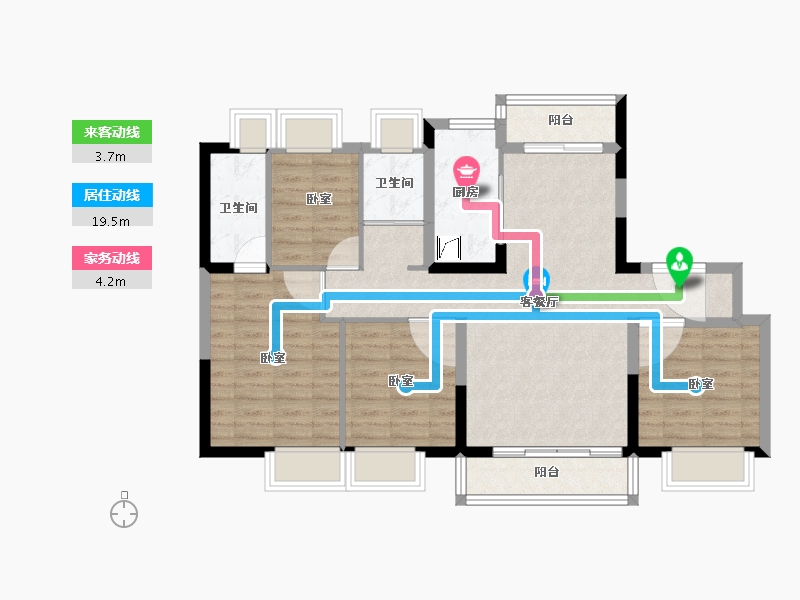 湖南省-长沙市-碧桂园·荟隽棠-93.38-户型库-动静线