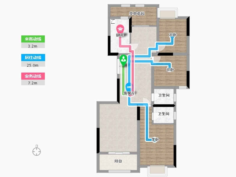 湖南省-长沙市-兴汝金城-102.06-户型库-动静线