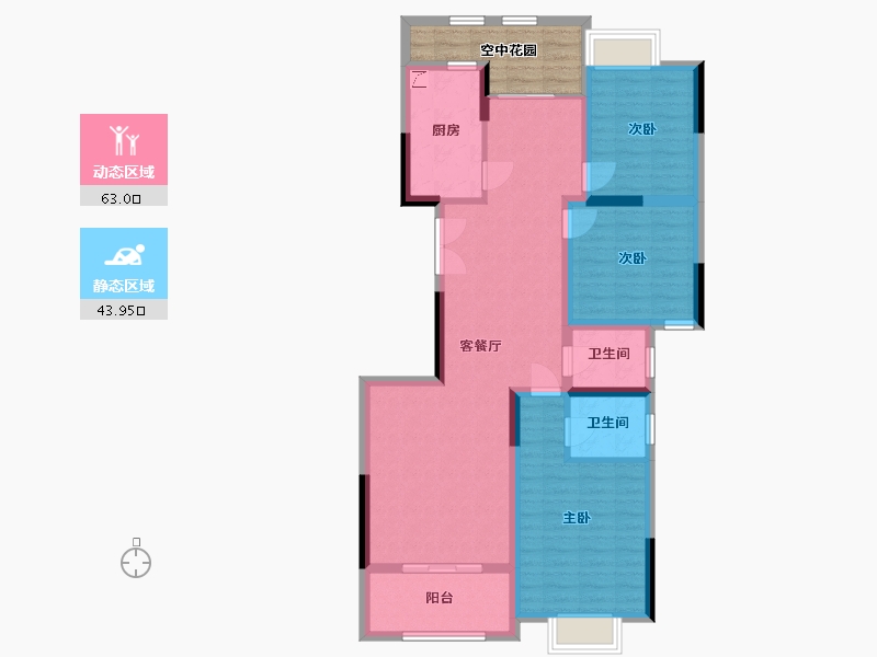 湖南省-长沙市-兴汝金城-102.06-户型库-动静分区