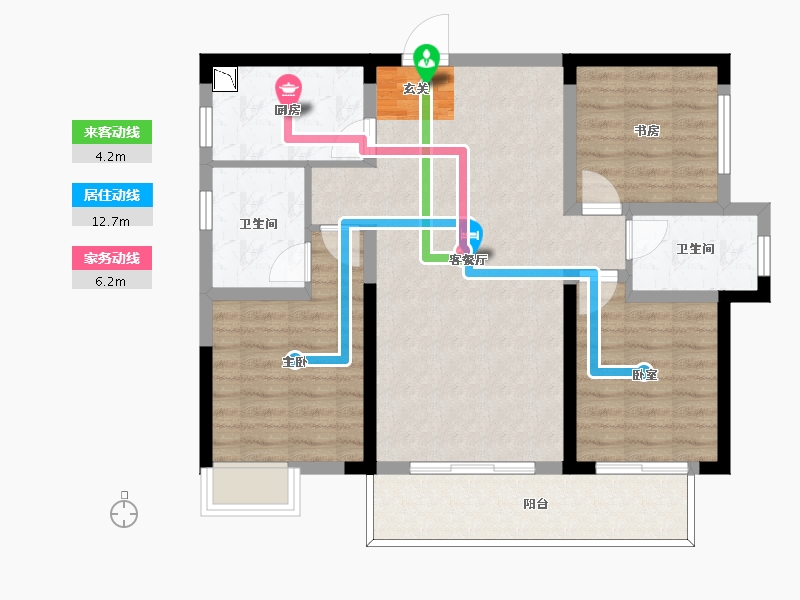 湖南省-长沙市-中建嘉和城丨凤凰台-86.19-户型库-动静线