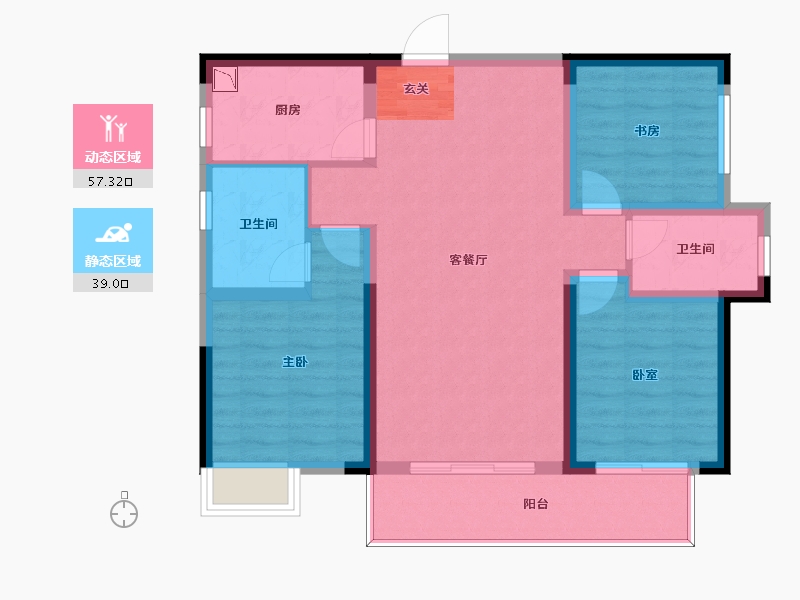 湖南省-长沙市-中建嘉和城丨凤凰台-86.19-户型库-动静分区