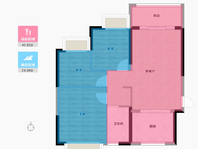 广东省-惠州市-惠阳恒大棕榈岛-66.32-户型库-动静分区