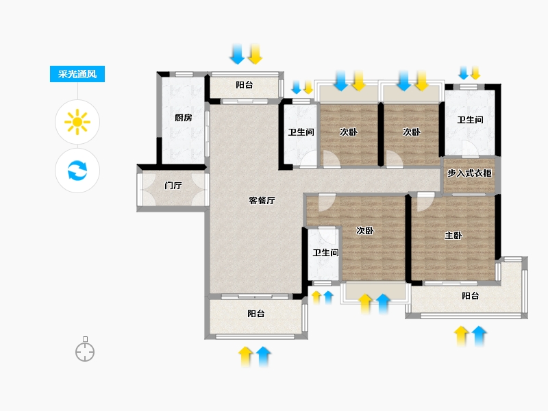 湖南省-湘潭市-福晟滨江花园-133.54-户型库-采光通风