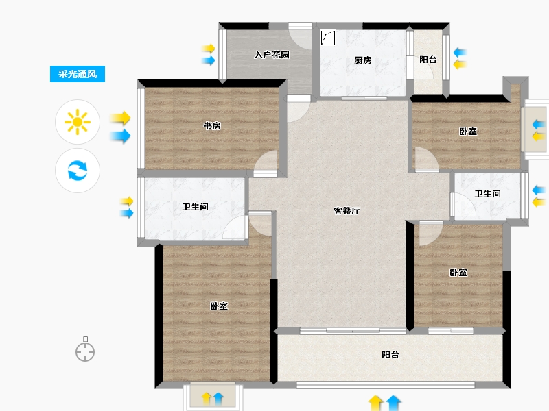 广东省-惠州市-中洲中央公园-120.57-户型库-采光通风