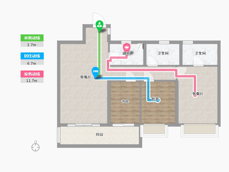 湖北省-武汉市-华发四季-89.00-户型库-动静线