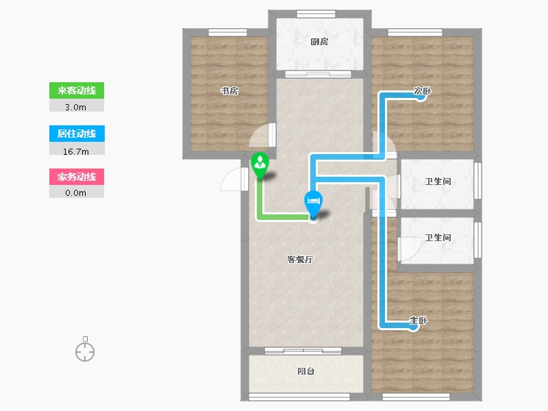 安徽省-蚌埠市-禹泽园-88.98-户型库-动静线