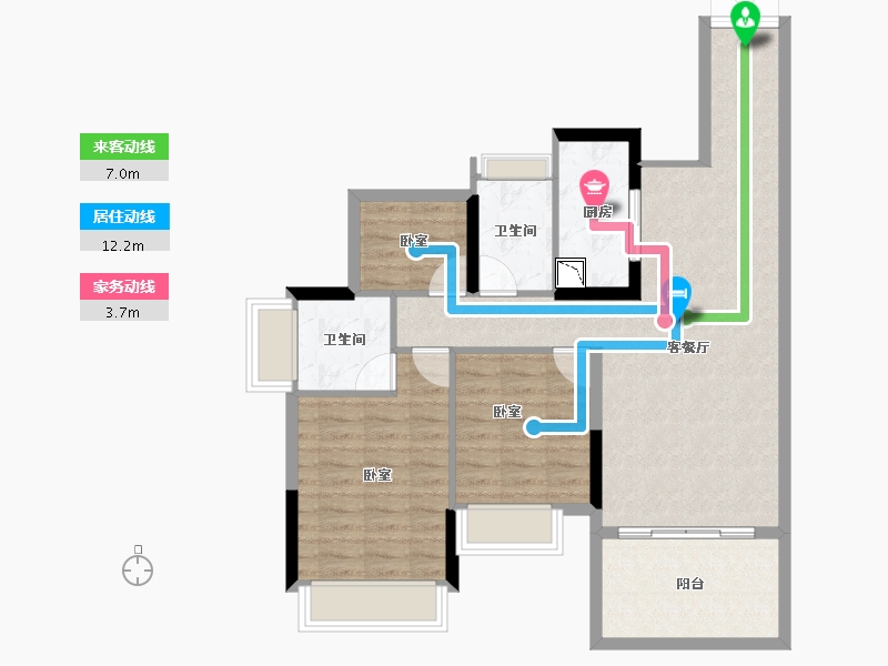 广东省-湛江市-宝江天盈-83.34-户型库-动静线