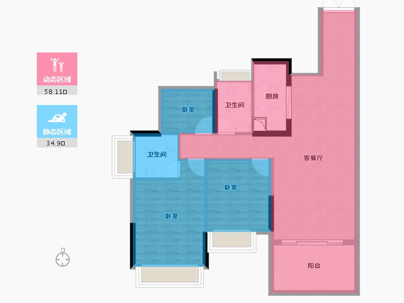 广东省-湛江市-宝江天盈-83.34-户型库-动静分区