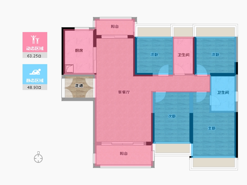 湖南省-湘潭市-福晟滨江花园-103.87-户型库-动静分区