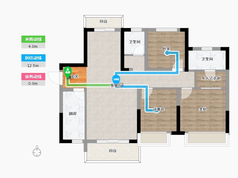 湖南省-长沙市-中建嘉和城丨凤凰台-85.37-户型库-动静线