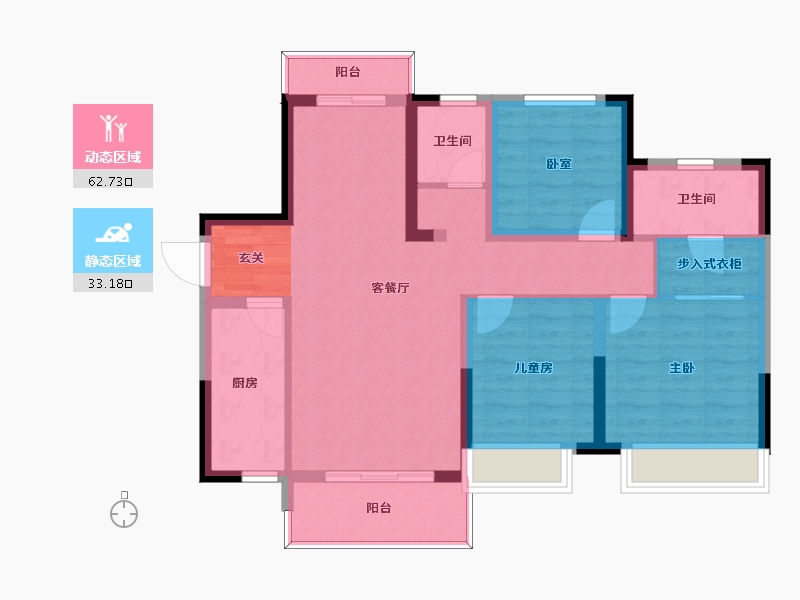 湖南省-长沙市-中建嘉和城丨凤凰台-85.37-户型库-动静分区