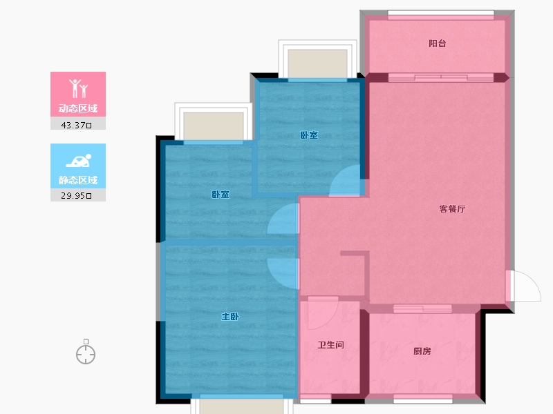 广东省-惠州市-惠阳恒大棕榈岛-65.83-户型库-动静分区