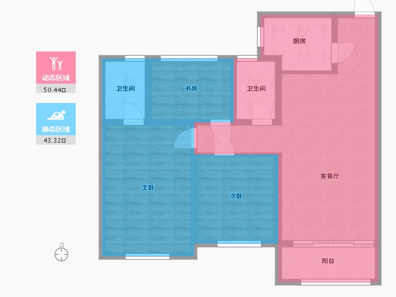 安徽省-蚌埠市-禹泽园-83.25-户型库-动静分区