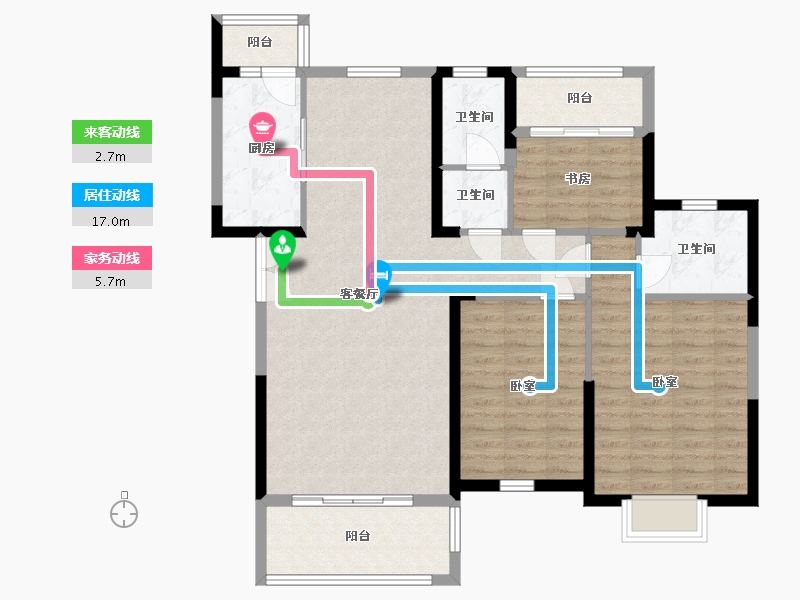 湖南省-岳阳市-天伦溪山府-107.47-户型库-动静线