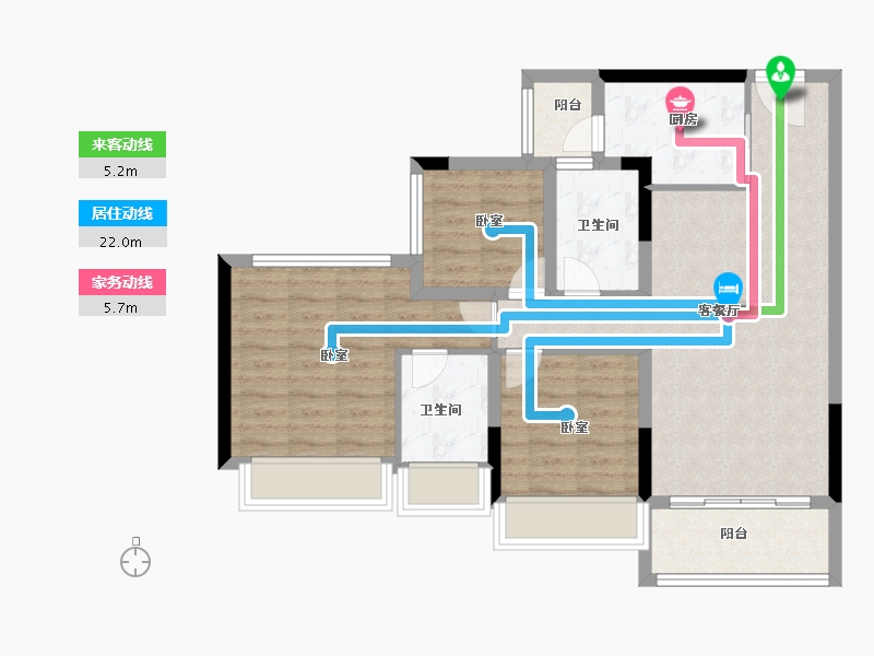 广东省-珠海市-龙光·玖龙湾-79.40-户型库-动静线