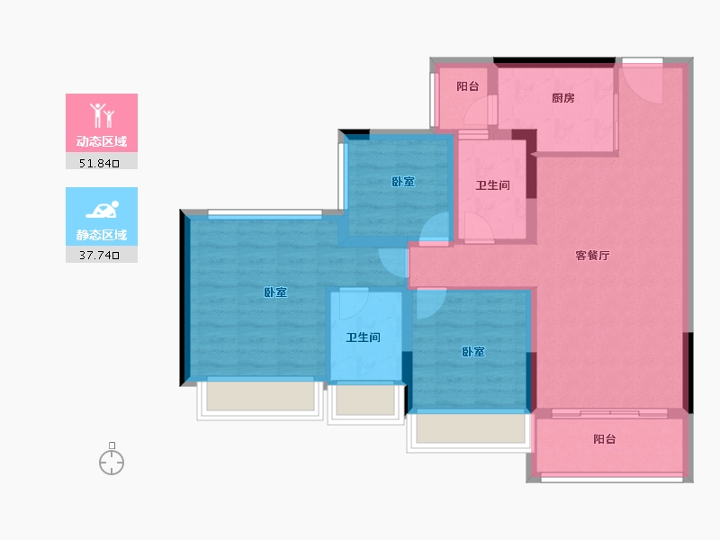 广东省-珠海市-龙光·玖龙湾-79.40-户型库-动静分区