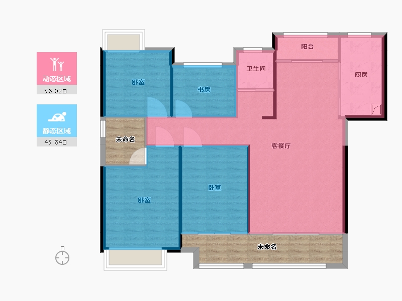 湖南省-常德市-中建·生态智慧城-107.69-户型库-动静分区