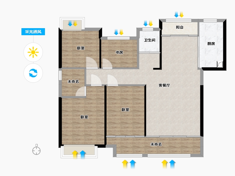 湖南省-常德市-中建·生态智慧城-107.69-户型库-采光通风