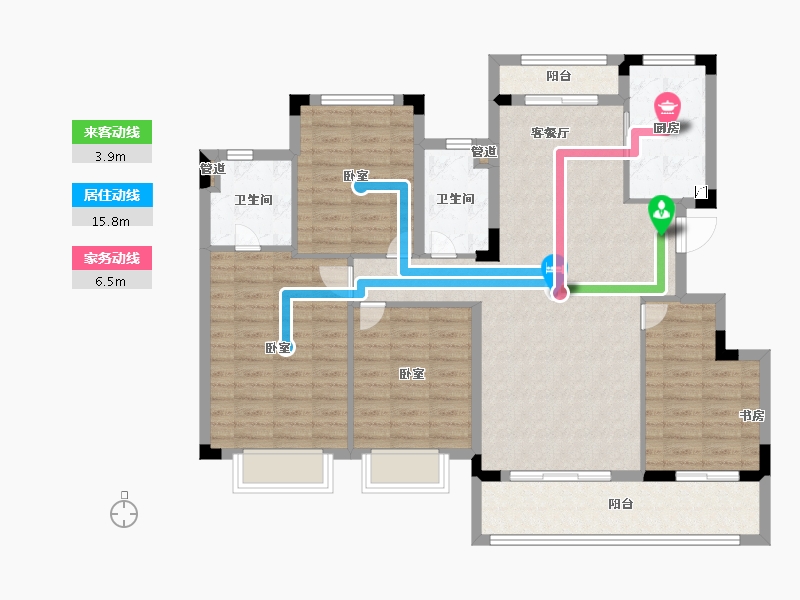 浙江省-宁波市-世茂云著-112.99-户型库-动静线