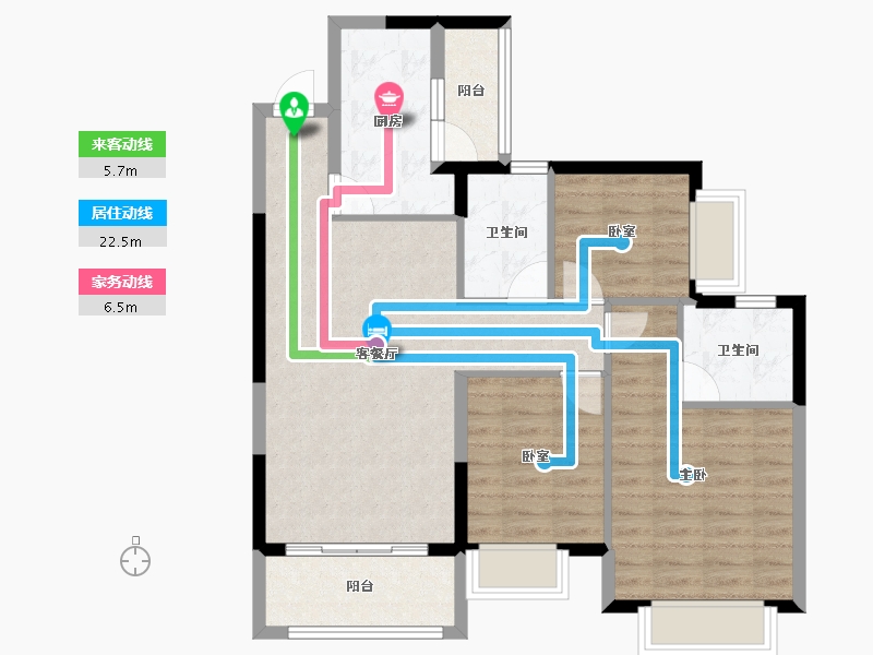 广东省-惠州市-惠阳恒大棕榈岛-83.51-户型库-动静线