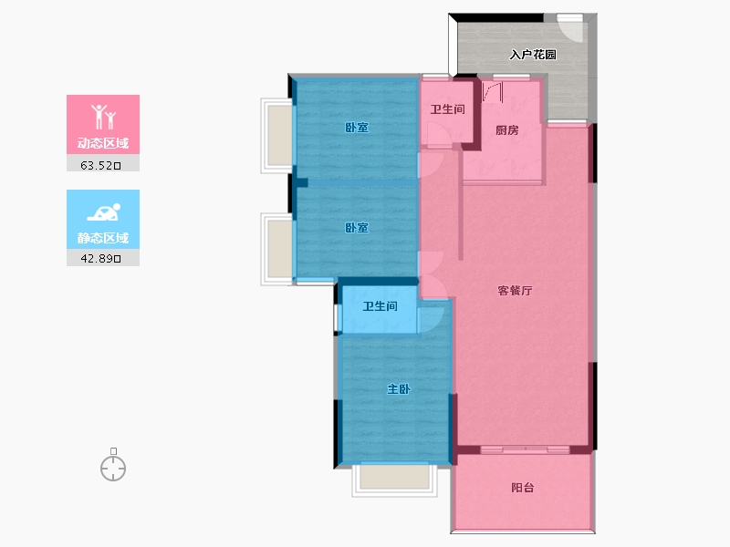 广东省-惠州市-博雅花园-105.20-户型库-动静分区