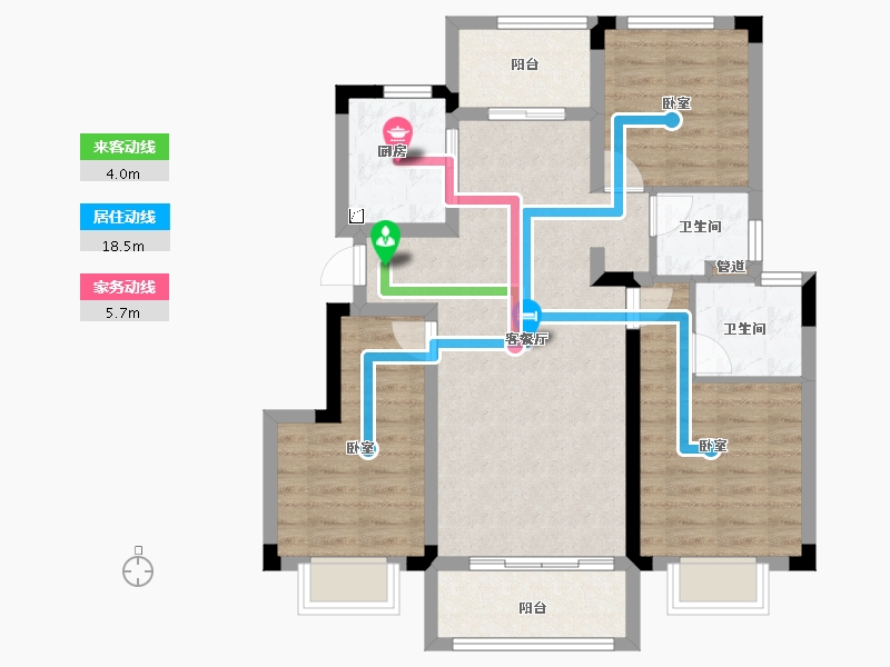 浙江省-宁波市-世茂云著-82.00-户型库-动静线