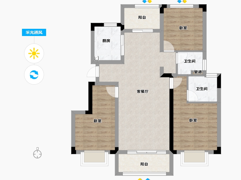 浙江省-宁波市-世茂云著-82.00-户型库-采光通风