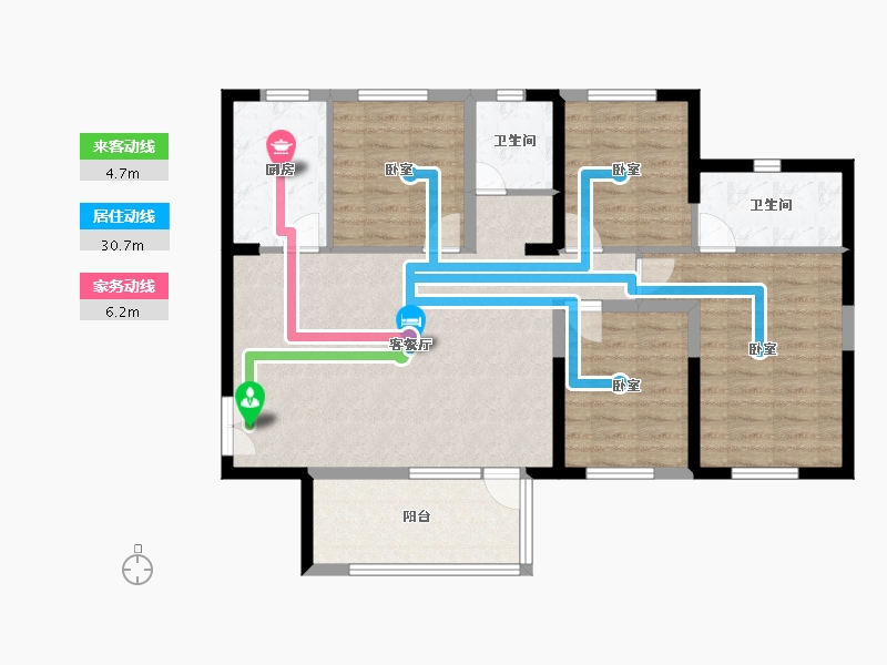 湖北省-黄石市-迅邦·黄金城-100.61-户型库-动静线