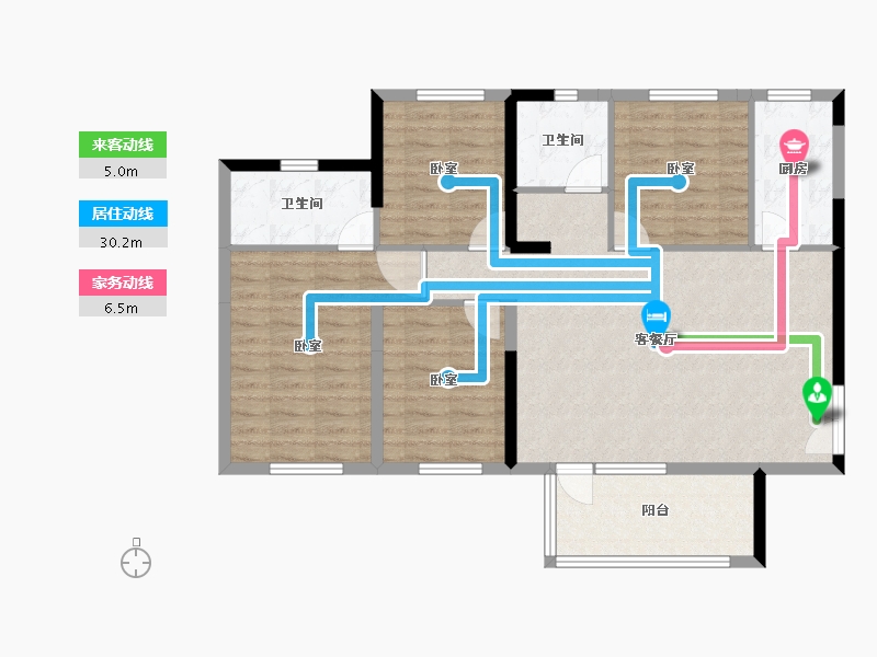 湖北省-黄石市-迅邦·黄金城-100.83-户型库-动静线