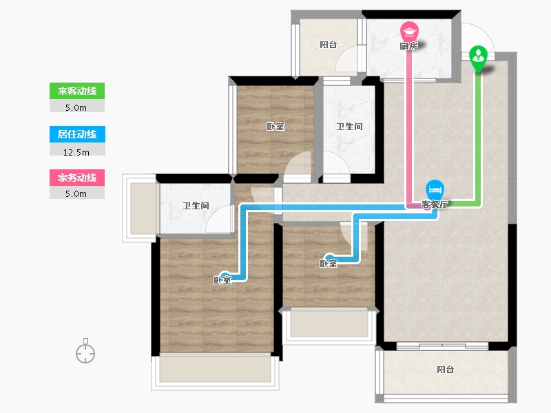 广东省-江门市-联合高峰汇-75.10-户型库-动静线