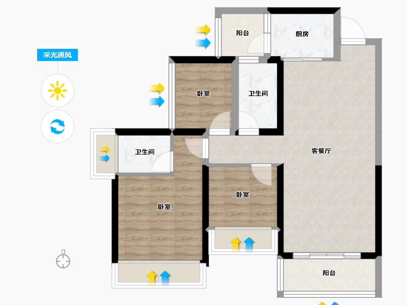 广东省-江门市-联合高峰汇-75.10-户型库-采光通风