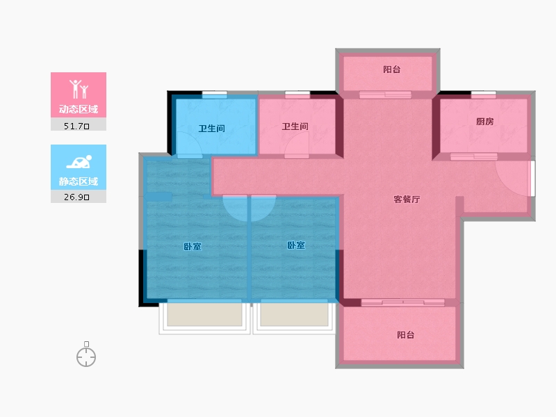 广东省-湛江市-湛江华发新城-69.40-户型库-动静分区