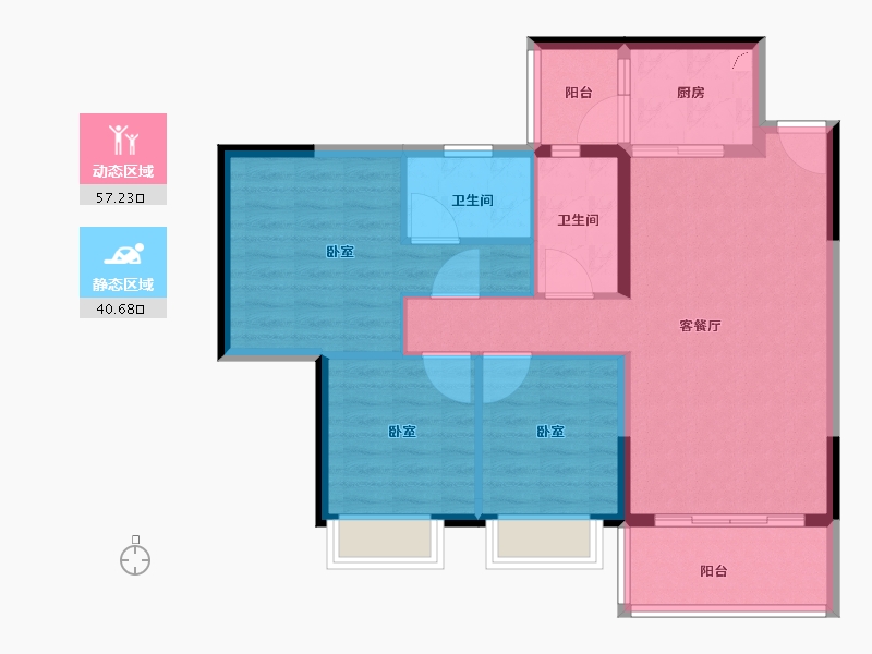 广东省-江门市-富山雅苑-88.01-户型库-动静分区