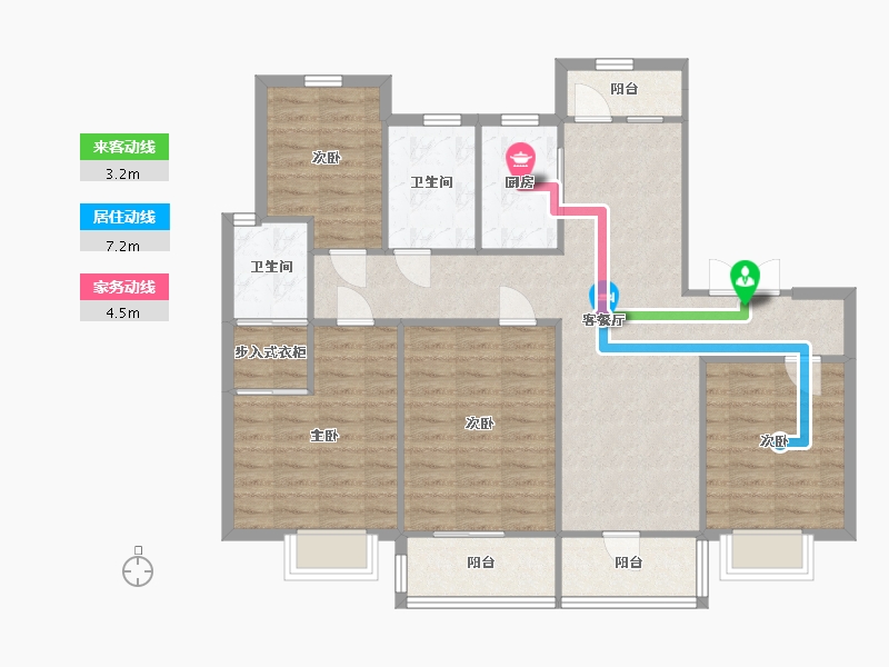 山东省-济南市-绿地华彤苑-106.01-户型库-动静线