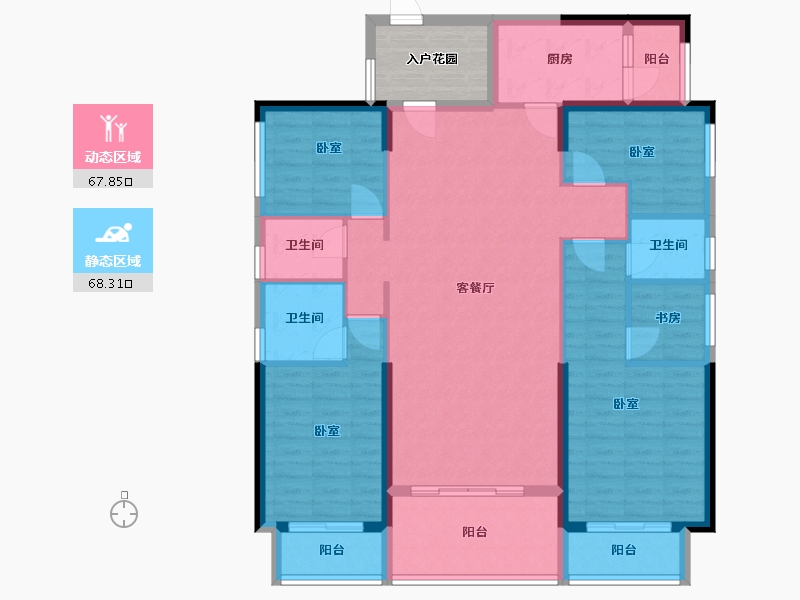 广东省-广州市-云星洲-128.08-户型库-动静分区