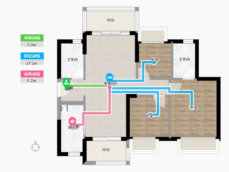 广东省-江门市-时代春树里（鹤山）2期-70.68-户型库-动静线