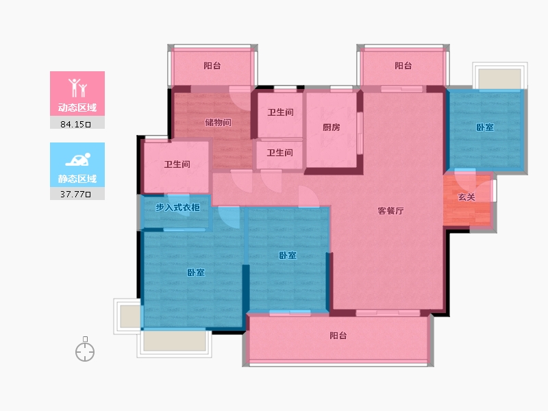 湖南省-岳阳市-汨罗大汉龙城-109.00-户型库-动静分区