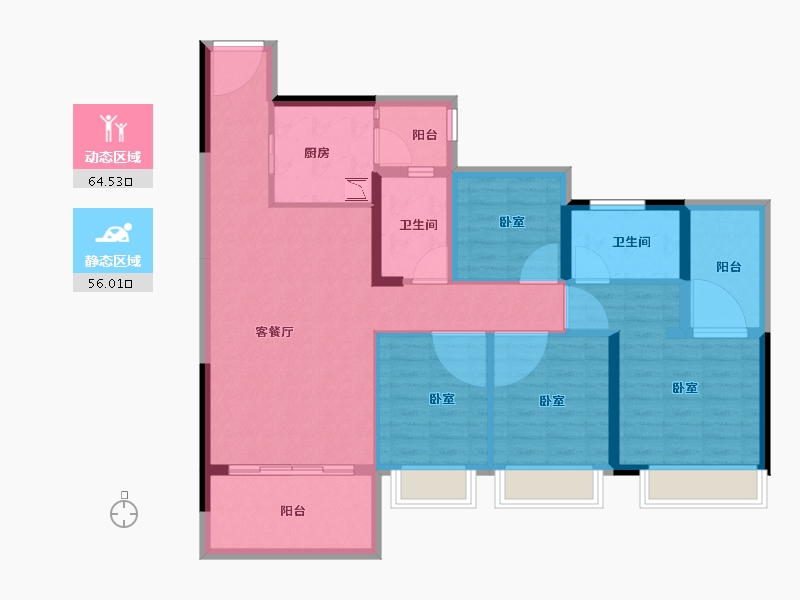 广东省-湛江市-湛江华发新城-107.47-户型库-动静分区