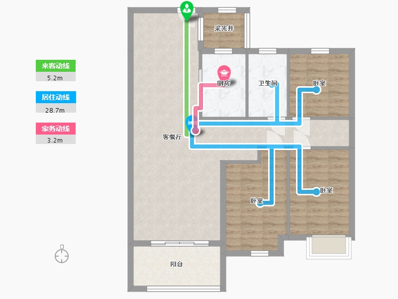 湖南省-岳阳市-北岸尚都-91.44-户型库-动静线